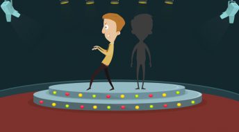 One guy running away from his shadow.