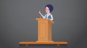 A young lady is leading a speech about on site seo.